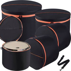 Juego de 5 Fundas para Batería para Tambores de 12'', 13'' y 14'', Funda de Transporte para Bombo de 22'', Juego de Fundas para Tambores, Accesorios para Bombo - Product Image 1