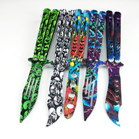 Couteau papillon d'entraînement professionnel en acier - Balisong de sécurité non affûté pour les débutants en flip