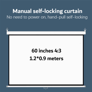 Tự khóa màn hình treo tường 120 inch màn hình máy chiếu LED cầm tay tỷ lệ khung hình 16:9 vải trắng mờ - Product Image 4