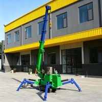 Mini-grue araignée de 1,5 tonne sur chenilles en caoutchouc pour l'entretien des postes de transformation de toit en espaces étroits