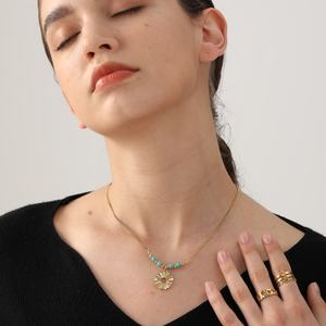 สร้อยคอจี้สแตนเลสสตีลพร้อมจี้โบฮีเมียน 18k ลายพระอาทิตย์ สำหรับฤดูร้อน สินค้ามาใหม่ - Product Image 4