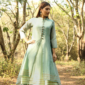 Elegante vestido de traje Chanderi para ocasiones festivas, vestido Chanderi - Product Image 1