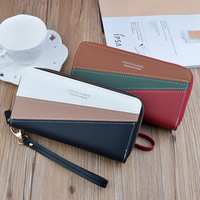Dompet wanita baru, lapisan ganda panjang ritsleting