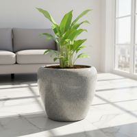 Pot de fleurs au sol extra-large de style nordique fait main, pot en céramique moderne en forme de pomme, écologique, pots et jardinières simples