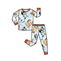 Bamboevezel Nieuw Ontwerp Op Maat Geprint Ademend Casual Stijl Lange Mouwen 2-delig Pyjama Set voor Baby Kleding