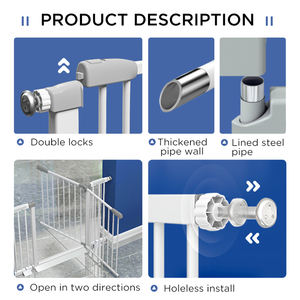 Barrière de sécurité intérieure pour enfants Babi sans perçage avec rallonge et porte pour petit chien ou animal de compagnie - Product Image 5