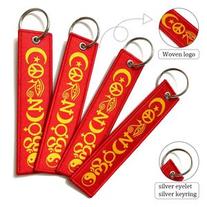 Porte-clés personnalisé en tissu brodé avec impression double face pour voiture - Product Image 2