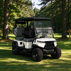 Voiturette de golf électrique GRENTEK 4 places, véhicule tout-terrain surélevé pour club et villa - Product Image 1