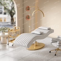 Offres Spéciales moderne luxe blanc et rose frontières Salon de beauté Table de Massage cosmétique visage Spa lit inclinable cils cils lit
