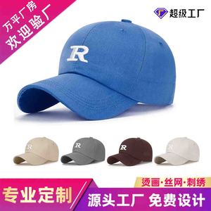 Baseball Cap Women Black R Logo Sun Protection Korean Style Duckbill <b>Hat</b> <b>Summer</b> Fashion - Product Image 5
