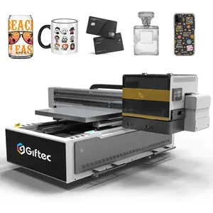 Giftec A1 impresora UV máquina de impresión digital madera vidrio cerámica plástico metal plástico multifuncional UV DTF impresión de inyección de tinta