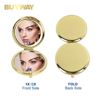 Customizable Magnifying Foldable Pocket Makeup Mirror with Hand-Painted Glass and Iron Frame