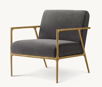 Meubles de salon modernes, canapés nordiques simples d'angle en tissu à base de métal