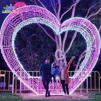 Amour en forme de coeur 3D romantique LED grande décoration de mariage lumières arc mariage Motif éclairage