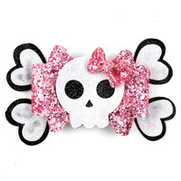 Barrettes à cheveux Halloween en cuir scintillant avec motifs araignée, chauve-souris, fantôme, 'Boo' et bottes de sorcière pour filles et enfants