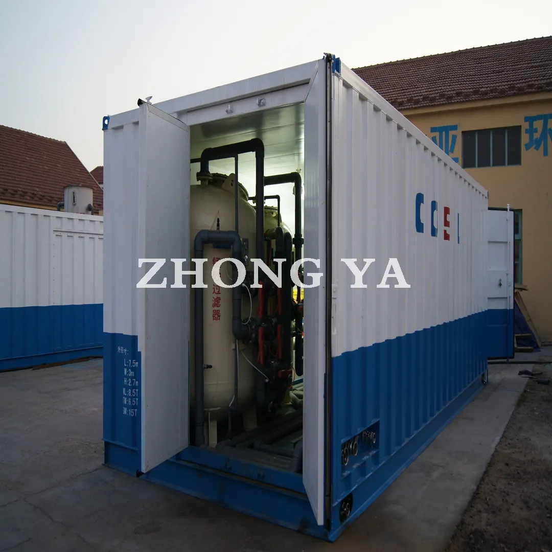 Sistem desalinasi air laut dalam kontainer mesin perawatan air dengan sistem RO