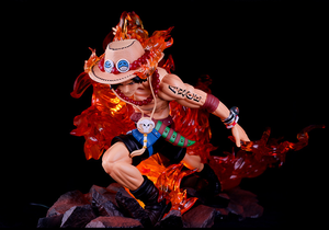 Vente en gros d'une seule pièce PVC figurine modèle Statue 22.5cm feu Portgas D Ace lumière <span class=keywords><strong>Anime</strong></span> collection cadeau jouet - Product Image 6