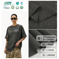 Tissu Cationique en Polyester Spandex Brossé Extensible dans les 4 Sens à Séchage Rapide pour Vêtements de Sport Yoga et Fitness, Vente Directe Usine