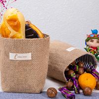 Panier de rangement mural pliable en toile de jute naturelle et coton, petit format, avec cintre
