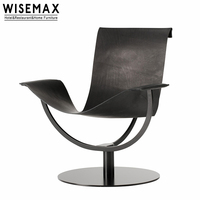 WISEMAX FURNITURE Chaise longue inclinable à lévitation créative nordique Meubles de salon Chaise de loisirs en cuir à base de métal pour la maison