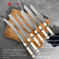 Couteau Professionnel Japonais Fait Main en Acier 10Cr15Mov Ultra-Tranchant, Sakimaru Yanagiba pour Chef, Saumon, Sushi, Poisson, Sashimi