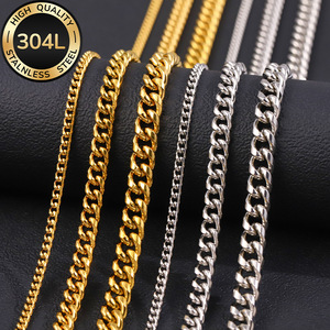 Kalung Rantai Curb Baja Tahan Karat Poles Halus Gaya Eropa Hip Hop <span class=keywords><strong>Retro</strong></span> Pria Serbaguna untuk Sweater dan Kalung Tulang Selangka - Product Image 2