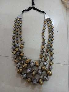 Ethnic Dual Tone Beaded <b>Necklace</b> Women's Alloy Gold <b>Silver</b> <b>Layered</b> Party Jewelry Tibetan <b>Silver</b> Plated - Product Image 1