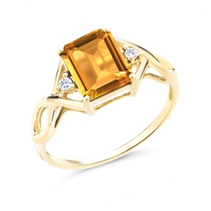 Oval <b>Citrine</b> and Gold <b>Ring</b> <b>Citrine</b> and Diamond Engagement <b>Ring</b> <b>Citrine</b> Engagement <b>Ring</b> - Product Image 4