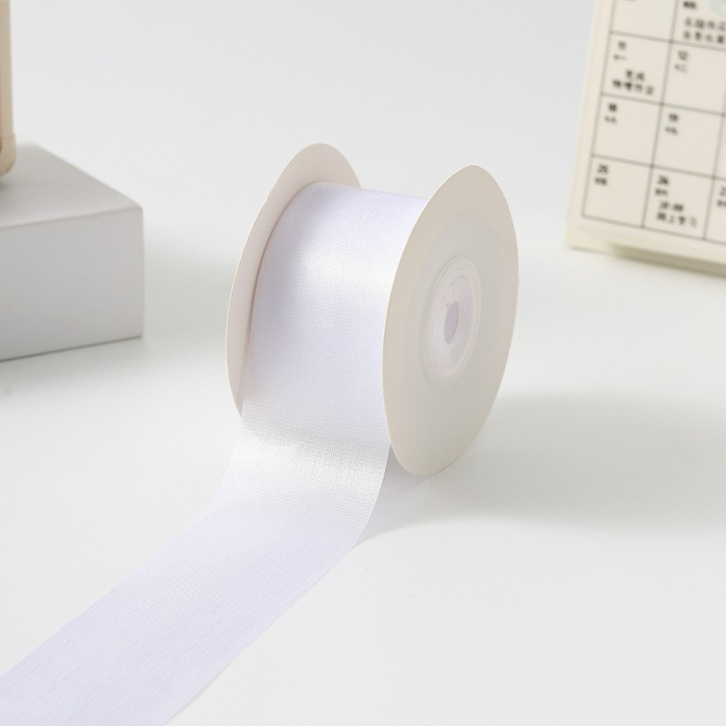 Ruban de soie 4 cm [blanc 1 yard] (100 yards/rouleau)