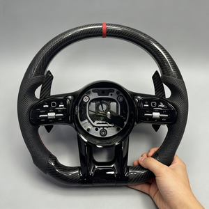 Volante de Fibra de Carbono para <span class=keywords><strong>Mercedes</strong></span> Benz W176 W177 AMG GT W245 W246 W247 W211 W212 W213 W463 GLC GLE GLK GLS - Product Image 5
