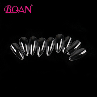 500 faux ongles transparents carrés à couverture complète, sans couture, pour nail art