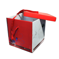 Boîte en papier rigide de luxe sur mesure, emballage en deux parties (base et couvercle) avec poignée en ruban, logo personnalisé imprimé, boîte cadeau pour aliments