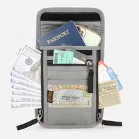 Porte-passeport RFID Portefeuille de voyage pour le cou Sac de messager à bandoulière bloquant la RFID