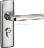 Serrure de porte cylindrique électrique à poignée silencieuse de style européen pour appartement, clé mécanique, 2 clés, porte de 45-90 mm