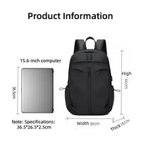 Sac à dos pour ordinateur portable léger en polyester imperméable avec port USB, fermeture éclair, logo personnalisé, écologique, unisexe, pour affaires, école, voyage