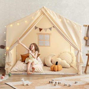 Tienda de campaña de lona para niños, lona de poliéster, lavable, plegable, tienda de juegos para niños pequeños, niñas y niños - Product Image 1