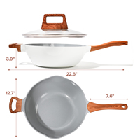 Batterie de cuisine antiadhésive en aluminium moulé sous pression personnalisé direct usine batterie de cuisine Wok de friture antiadhésif