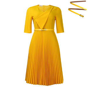 Nouvelle mode d'été Robe africaine plissée à col en V élégante Vêtements pour femmes de <span class=keywords><strong>grande</strong></span> <span class=keywords><strong>taille</strong></span> à motif solide de couleur pure - Product Image 2