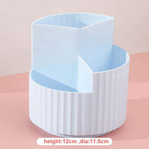 Bview Art 360 gradi rotanti 3 scomparti organizzatori da scrivania portapenne in plastica - Product Image 3