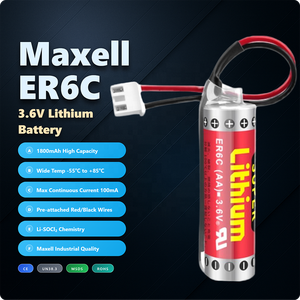 Mitsubishi PLC Backup Lithium-Batterie <span class=keywords><strong>ER6C</strong></span> 3,6V AA-Größe Kompatibel mit F2-40BL für FX1N/FX2N Programmierer für Spielzeug - Product Image 2