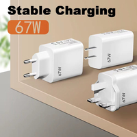 Adaptateur de chargeur mural intelligent USB 5V 3A QC3.0 67W EU/US pour téléphones portables, montres intelligentes, appareils photo, voitures, sortie 2A pliable