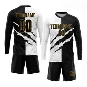 Süblimasyon baskılı isim ve numaraları ile özel Graffiti desen siyah-eski altın süblimasyon futbol forması Jersey - Product Image 4