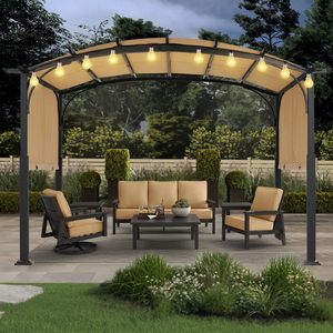 Dwoo Ngoài Trời Có Thể Thu Vào Mặt Trời Bóng Râm Tán Không Thấm Nước Polyester Hợp Kim Thép Patio Kim Loại Vườn Pergola - Product Image 1