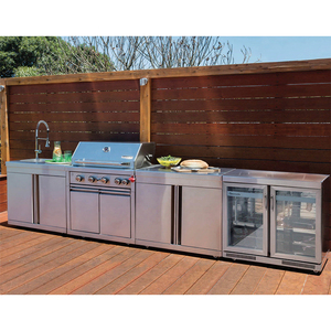 Armadi <span class=keywords><strong>da</strong></span> <span class=keywords><strong>cucina</strong></span> dal Design moderno in acciaio inox prefabbricato cucine <span class=keywords><strong>da</strong></span> esterno incorporati rubinetto lavello cerniera per mobili impermeabili - Product Image 3