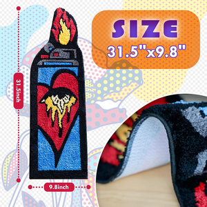 Non-slip Irregular Shape Flocking <strong>Bath</strong> <strong>Mat</strong> <strong>Funky</strong> Maximalist Style 38mm High Pile Cloud-touch Fleece Shower Room Entrance - Product Image 2