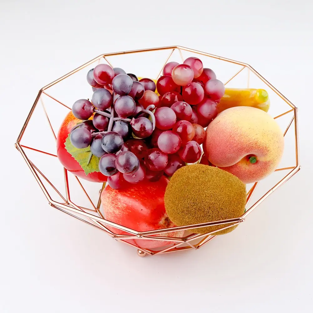 Metal Fruit Basket para cozinha com Pão Vegetais