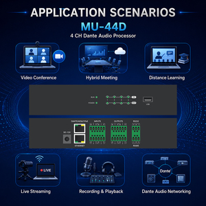 Processeur audio Dante DSP FHB <span class=keywords><strong>MU</strong></span>-44D 4x4 avec AEC AFC ANS et double <span class=keywords><strong>carte</strong></span> <span class=keywords><strong>son</strong></span> USB - Product Image 4