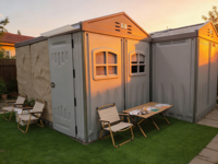 WooWild Maisonnette Préfabriquée Modulaire Portable Rapide, Villa Intelligente à Énergie Solaire en HDPE et Acier Léger, Entrepôt Moderne, Atelier