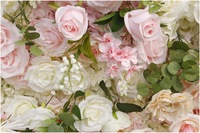 Mur de fleurs artificielles en soie 3D/5D ultra-réaliste fait main, 2,4 m, pour mariage, photographie extérieure, décoration intérieure, style moderne