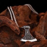 Nordique Viking En Acier Inoxydable Bijoux Vintage Mojolnir Thor Marteau Hommes Collier Avec Valknut Cadeau Sac